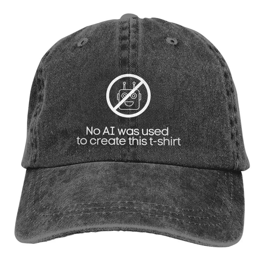 Стираная мужская бейсболка AI Vs Human No Trucker Snapback Ковбойские кепки Dad Hat ChatGPT Golf Hats