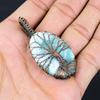 Tree Of Life Larimar Gemstone Pure Copper Wire Wrapped Handmade Pendant Jewelry For Her