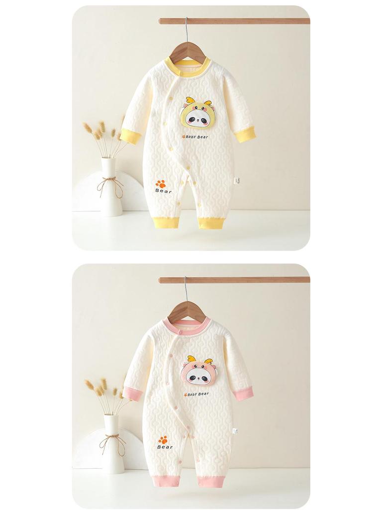 Thickened Baby Split-Leg Romper: Boys & Girls Crawling Onesie for Spring, Autumn, Winter