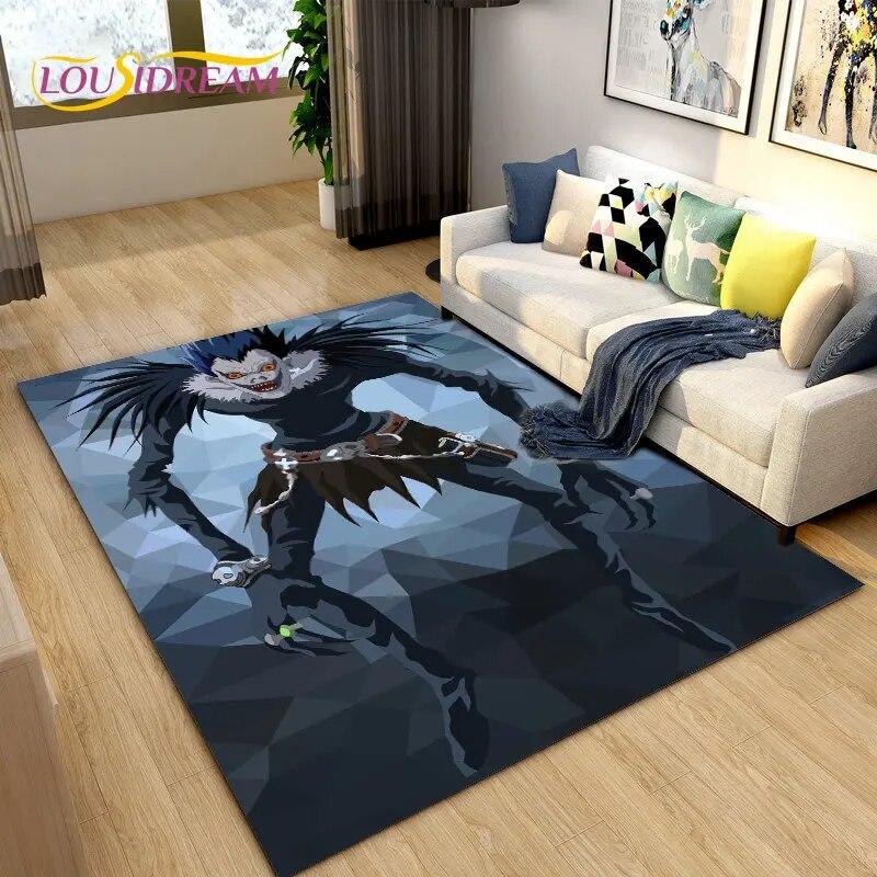 Большой ковер в стиле аниме Death Note, коврик для гостиной, дивана, детской комнаты, кухонный коврик для ванной комнаты, мягкий нескользящий напольный коврик