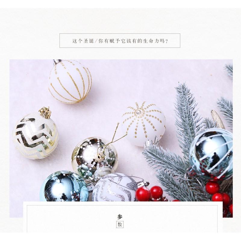 6cm White Gold PVC Christmas Ornament Ball Tree Decoration Holiday Party Decor