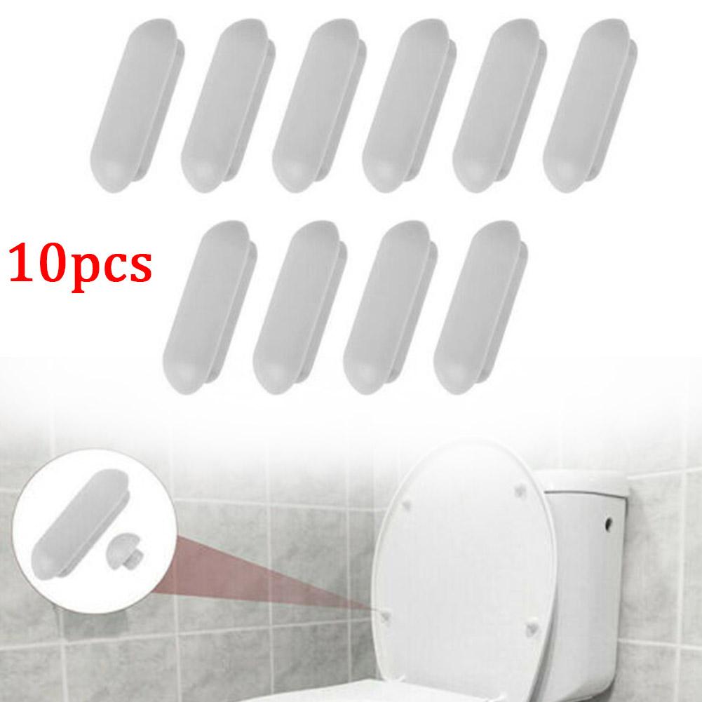 10pcs Toilet Lid Plastic Antislip Gasket Toilet Seat Shock-Proof Buffers Rubber Pad Cover Bumper Shock Bathroom Fixtures