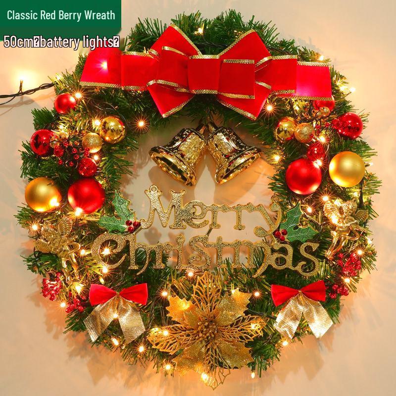 Рождественский венок кольцо из ротанга: 50/60/80СМ Подвеска на дверь и 2,7М Ротанговая гирлянда для украшения дерева/окна