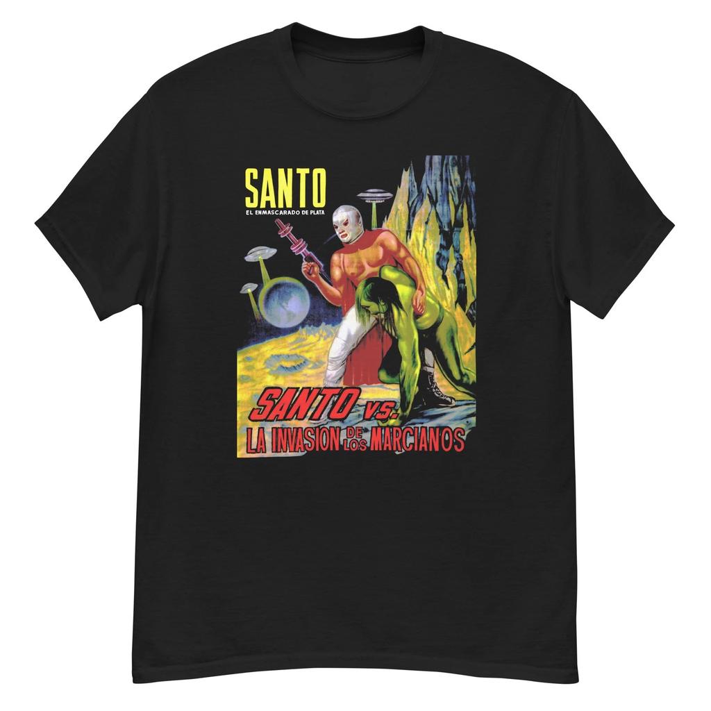 Santo vs. the Martian Invasion cult sci-fi lucha libre film fan art t-shirt