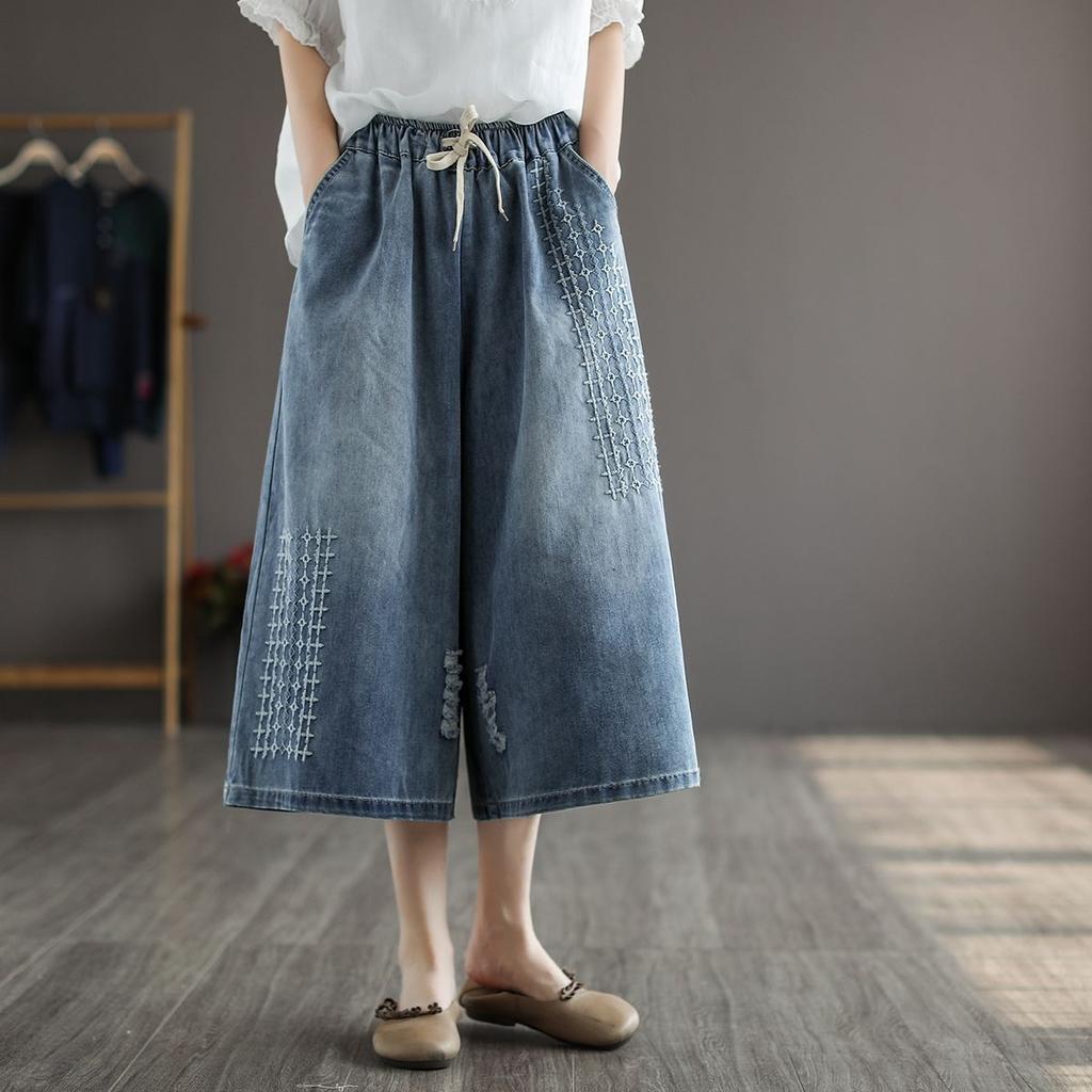 Весенне-летние женские повседневные свободные джинсы, прямые широкие брюки, большой размер