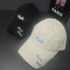 American soft top ripped letter baseball cap men's and women's trendy brand cap showing face small embroidery hat