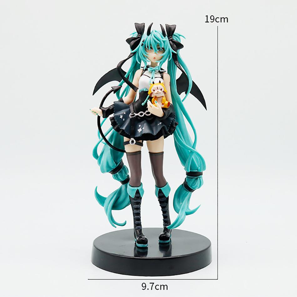 19cm Anime Little Devil Hatsune Miku Action Figure Little Raccoon Dark Angel PVC Collection Model Animation Peripheral Ornaments