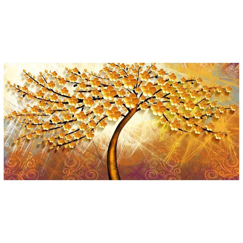 Современные абстрактные постеры и принты, настенная живопись на холсте, абстрактные золотые денежные деревья, картины для декора гостиной, без рамки