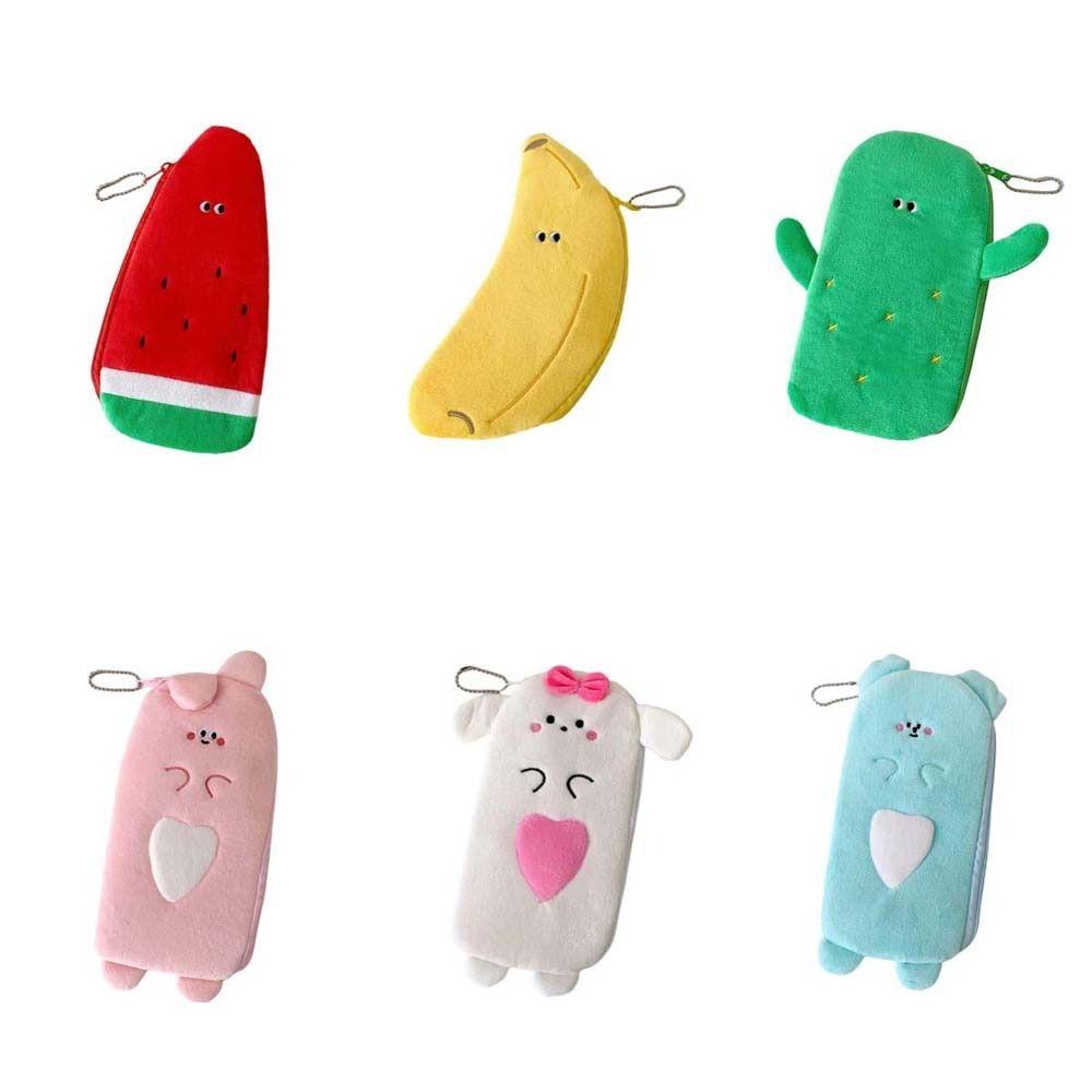 Watermelon Banana Animal Stationery Bag Plush Korean Style Pencil Case  Children