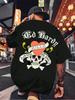 Летняя мужская модная хлопковая футболка, трендовый принт с черепами и сердцами, топы, мужская повседневная одежда Y2K с круглым вырезом, женский хип-хоп топ с коротким рукавом