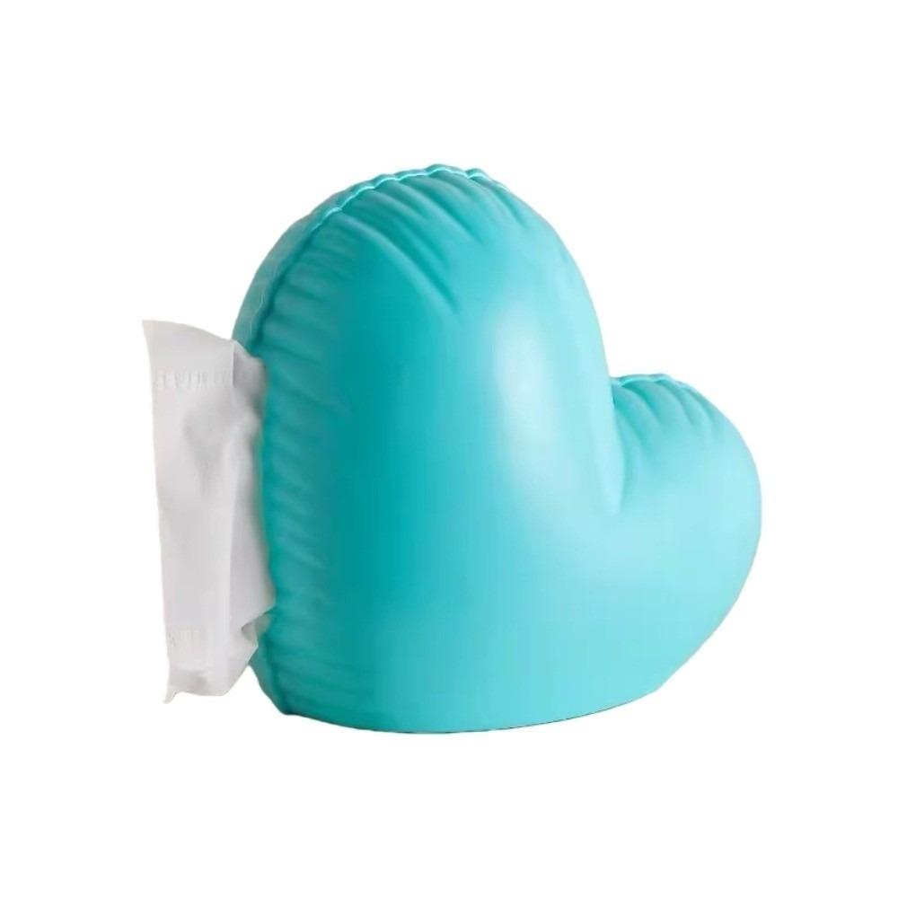 ABS Love Heart Tissue Box Waterproof Modern Style Inflatable Heart Tissue Container Decorative Colorful