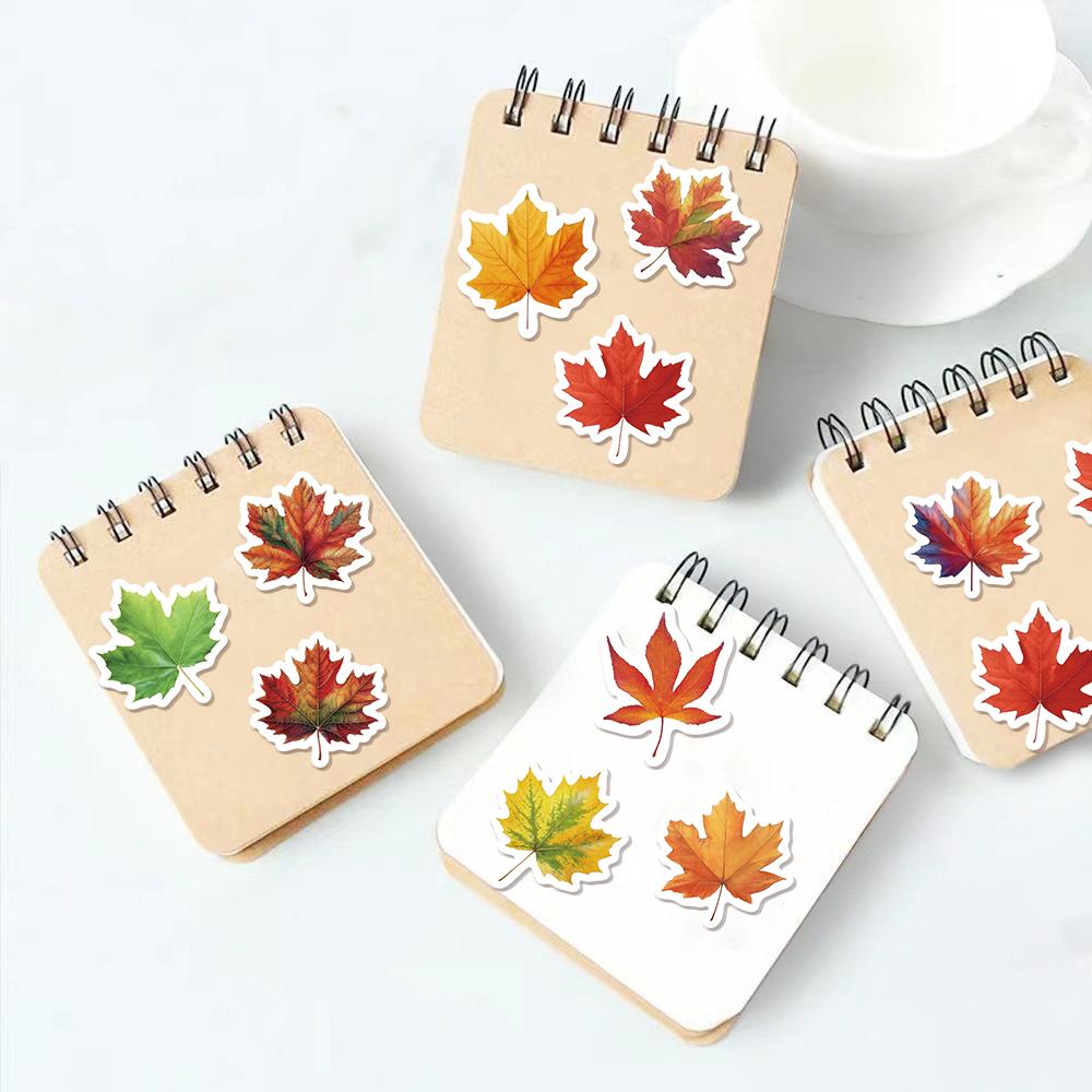 500PCS Landscape Maple Leaf Roll Stickers Small Pattern DIY Luggage Skateboard Water Cup Motorcycle Stickers