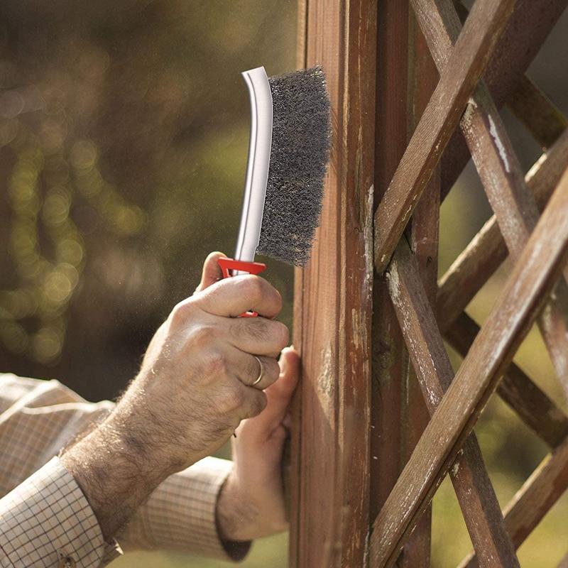 Набор из 3 щеток из нержавеющей стали с эргономичными пластиковыми ручками для чистки решетки барбекю и удаления ржавчины