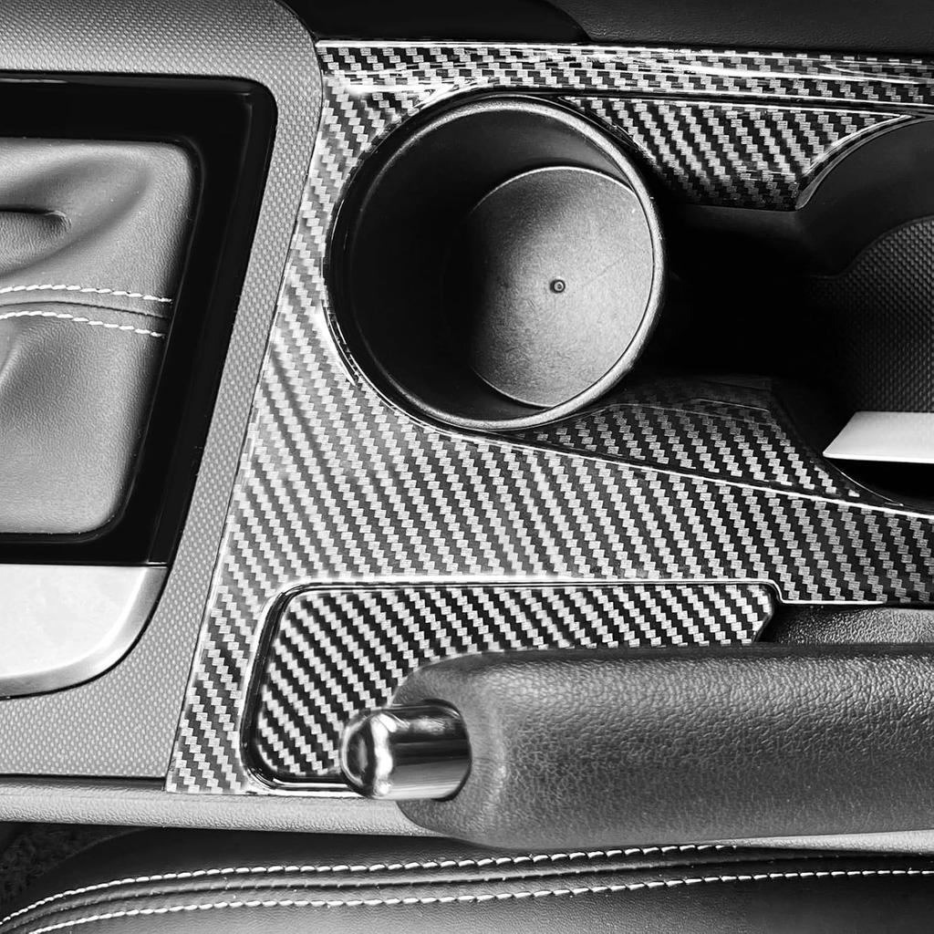 Carbon Fiber Style Car Water Cup Holder Trim Cover Interior Compatible with Hyundai Elantra CN7 N Line