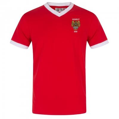 Мужская футболка Fan Originals United Wembley 1958 Герб Полиэстер V-образный вырез