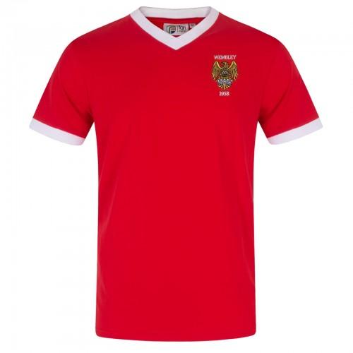 Fan Originals Mens United Wembley 1958 Crest Polyester V Neck T-Shirt