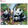HUACAN Diamond Embroidery Animals Panda Picture Of Rhinestones Diamond Painting Cross Stitch Full Round Mosaic Kits
