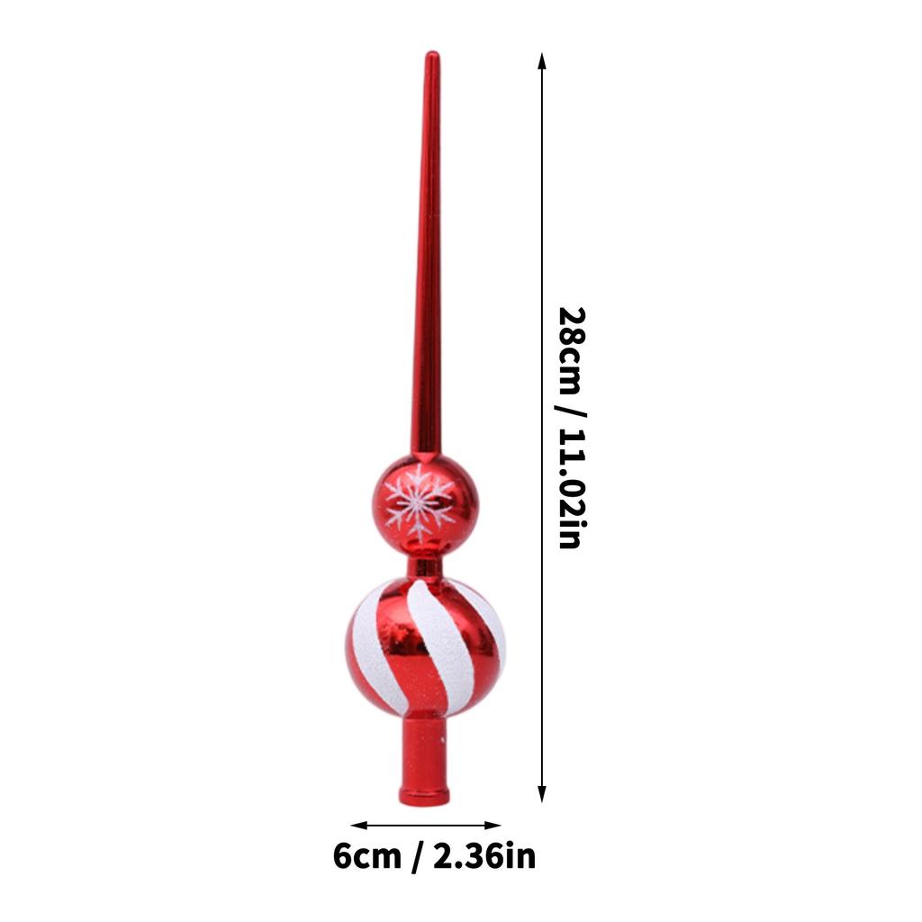 Christmas Tree Topper Gourd Shape Plastic Multi-Color Festive Home Party Event Decor Accessory Unique Tree Top Ornament