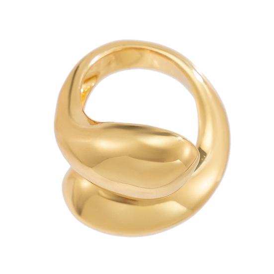 Женское кольцо в стиле хип-хоп, крупное, нестандартное, глянцевое, витое кольцо, каплевидное, сплавное, плиссированное кольцо, модные аксессуары