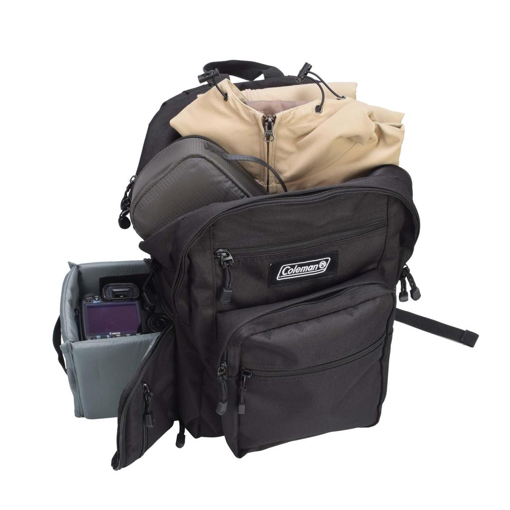 Coleman Camera Backpack Camera Bag Coleman Camera Daypack Black 12L [ETSUMI] VCO-4836