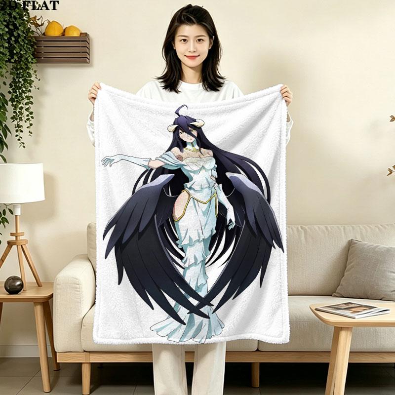 1PC Overlord Patterned Flannel Blanket Suitable For All Seasons For Home Decor Warmth And Comfort Gifts Holiday Present