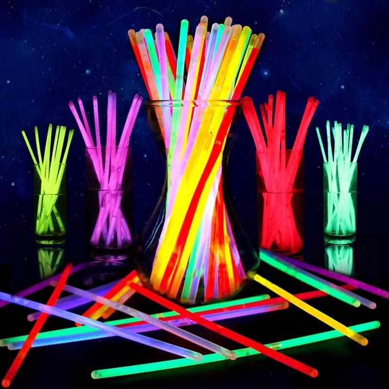 Многоцветная подсветка, светящиеся в темноте палочки, светящиеся игрушки, светящиеся палочки, подарочная упаковка для вечеринки, для домашних развлечений
