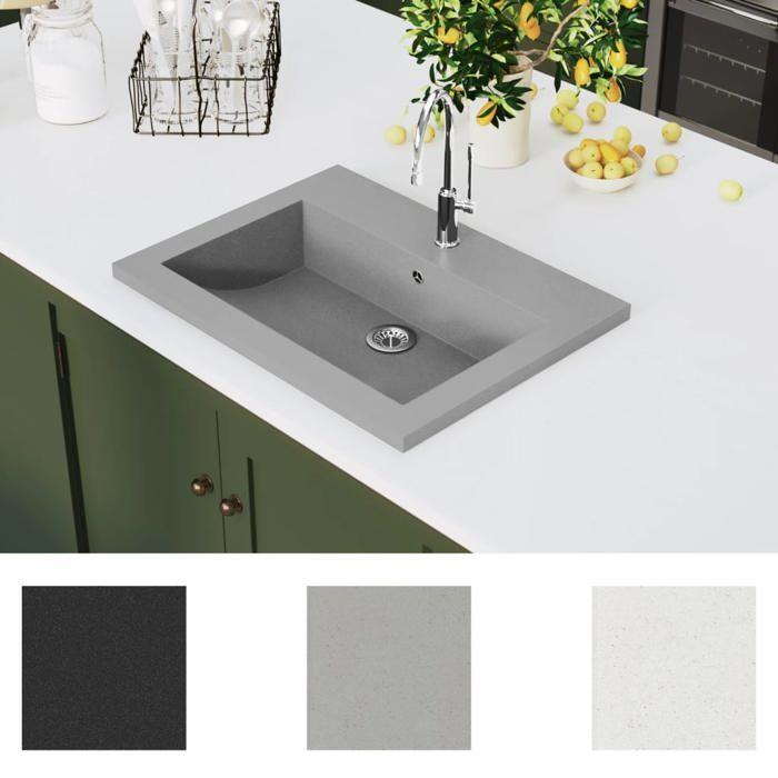 VidaXL Washbasin In Grey Granite Hand Basin Toilet Bathroom Sink 142963