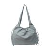 Casual Solid Color Nylon Canvas Bag Small Fresh Simple Large Capacity Hand Bag Drawstring Fashion Shoulder Tote Bag