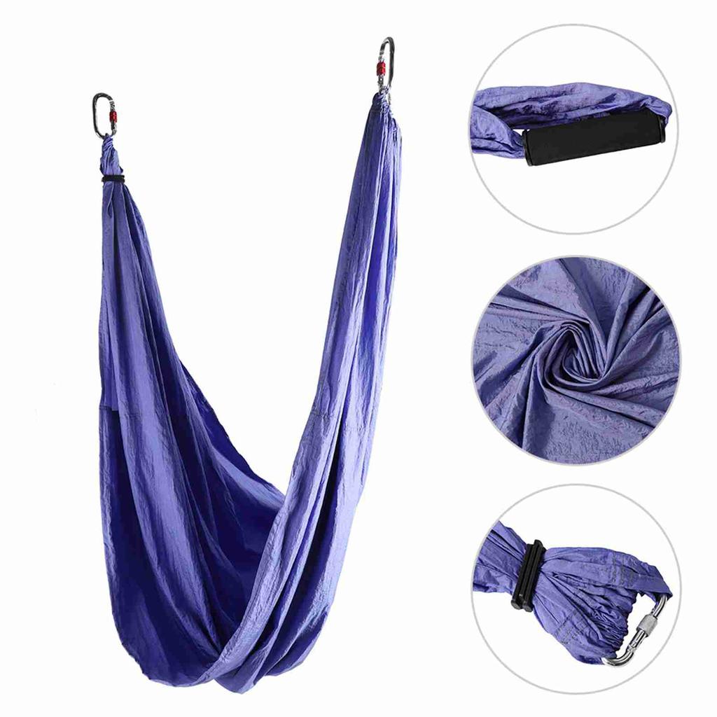 Aerial Fitness Hanging Grip Inversion Trapeze Swing Sling Hammock(Blue Green)