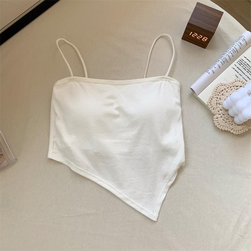 Сладкий и пряный женский жилет с открытой грудью и небольшой бретелькой через шею с фиксированной чашкой, собранной для предотвращения легкой вентиляции