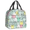 Colorful Cats Thermal Insulated Lunch Bag Women Adorable Kittens Tote for School Office Outdoor Storage Food Bento Box