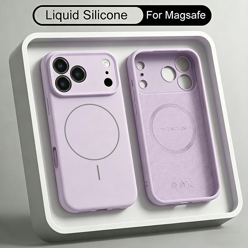 Для iPhone 17 Pro Max Чехол Магнитный Для Magsafe Жидкий Силикон Мягкая Крышка Coque Для iPhone 16 15 14 13 Pro Max 17E 16E