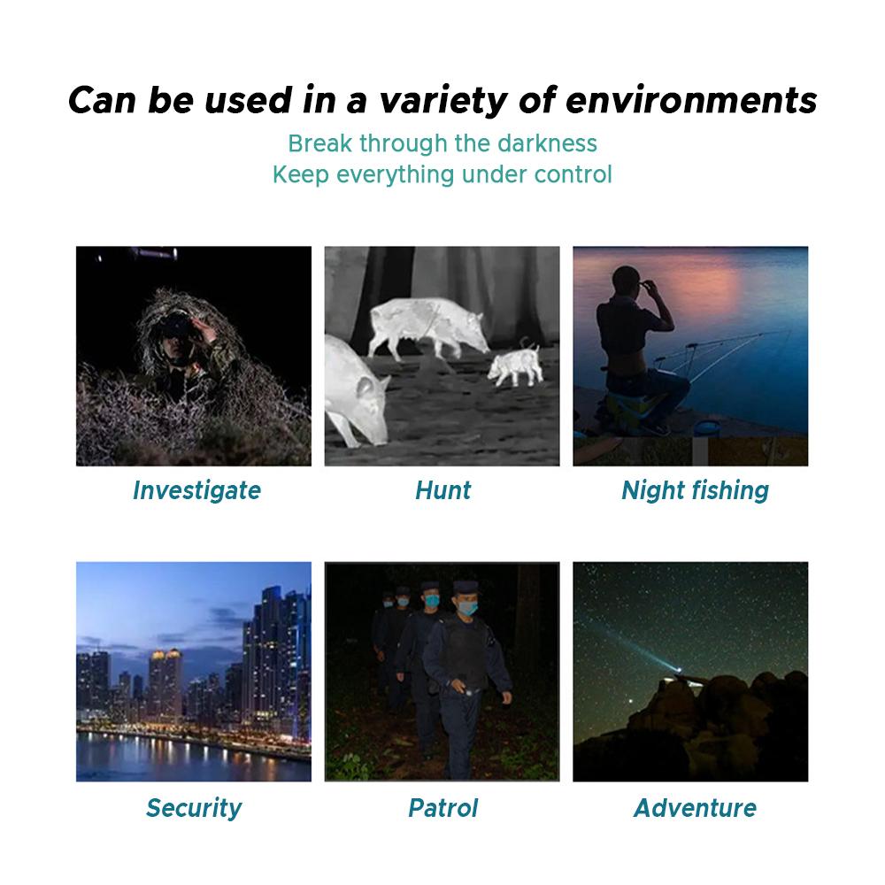 Цифровой бинокль ночного видения полностью черный полноцветный 4K полностью черный 800-метровый большой инфракрасный экран