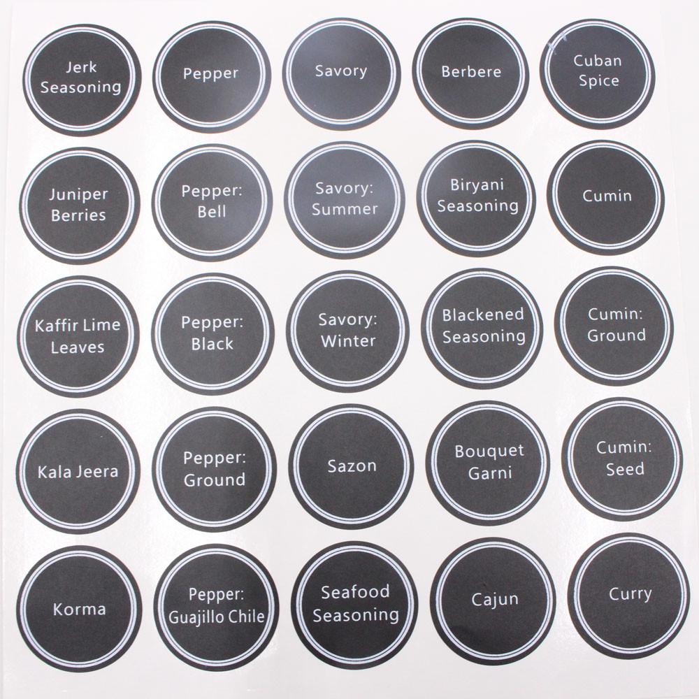 320+ Printed  Jar and Pantry Label Set Chalkboard Round Stickers  Labels