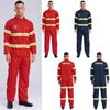 Mens Fireman Costume Firefighter Fancy Dress Up Outfits Reflective Stripes Safety 4-Piece Suit