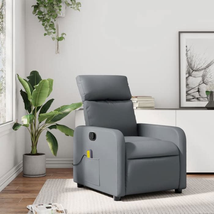 VidaXL Reclining Massage Armchair, Chair with Footrest, Seat with Backrest and Armrests Living Room, Modern, 374193