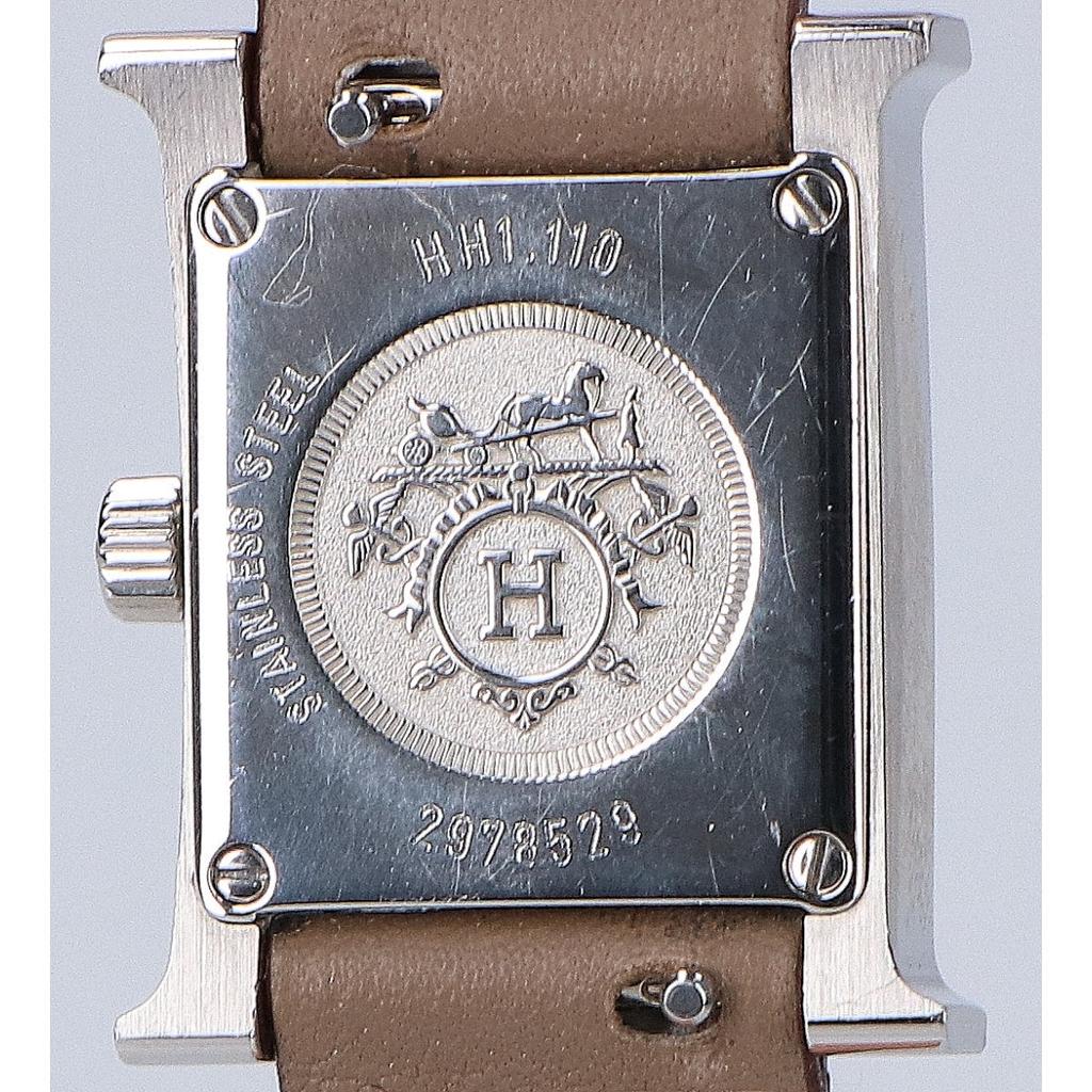 HERMES [Excellent Condition] HH1.110 U Stamp H Watch Mini White Dial Quartz Watches 0.8" Silver/EtoupUsed