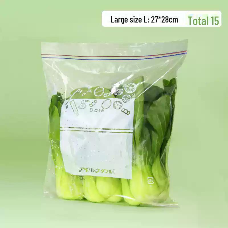 Food-Grade Sealed Ziplock Bag for Refrigerator Storage, Thick and Durable.
