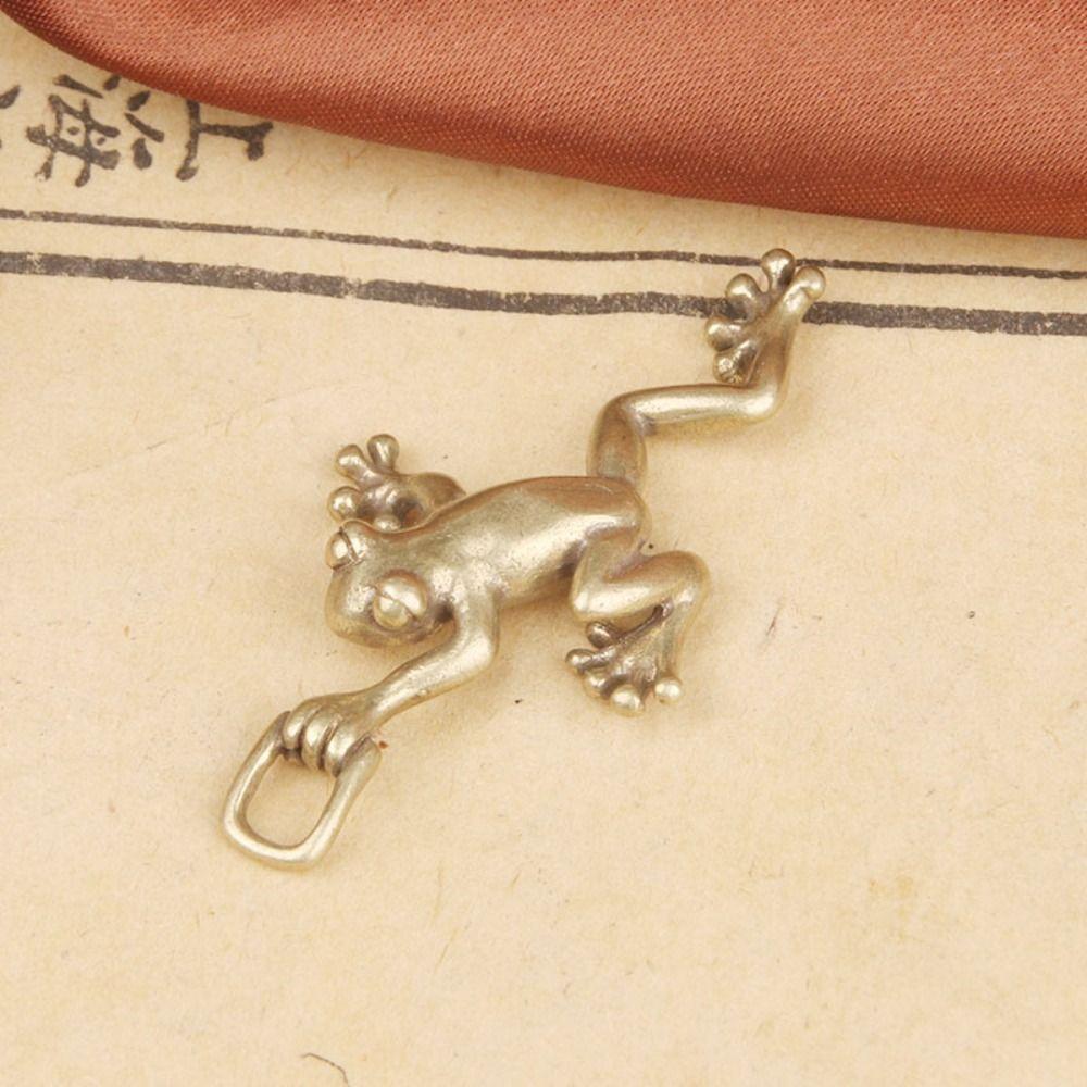 Solid Brass Simulation Insects Frog Tea Pet Retro Miniatures Figurines For Home Decor