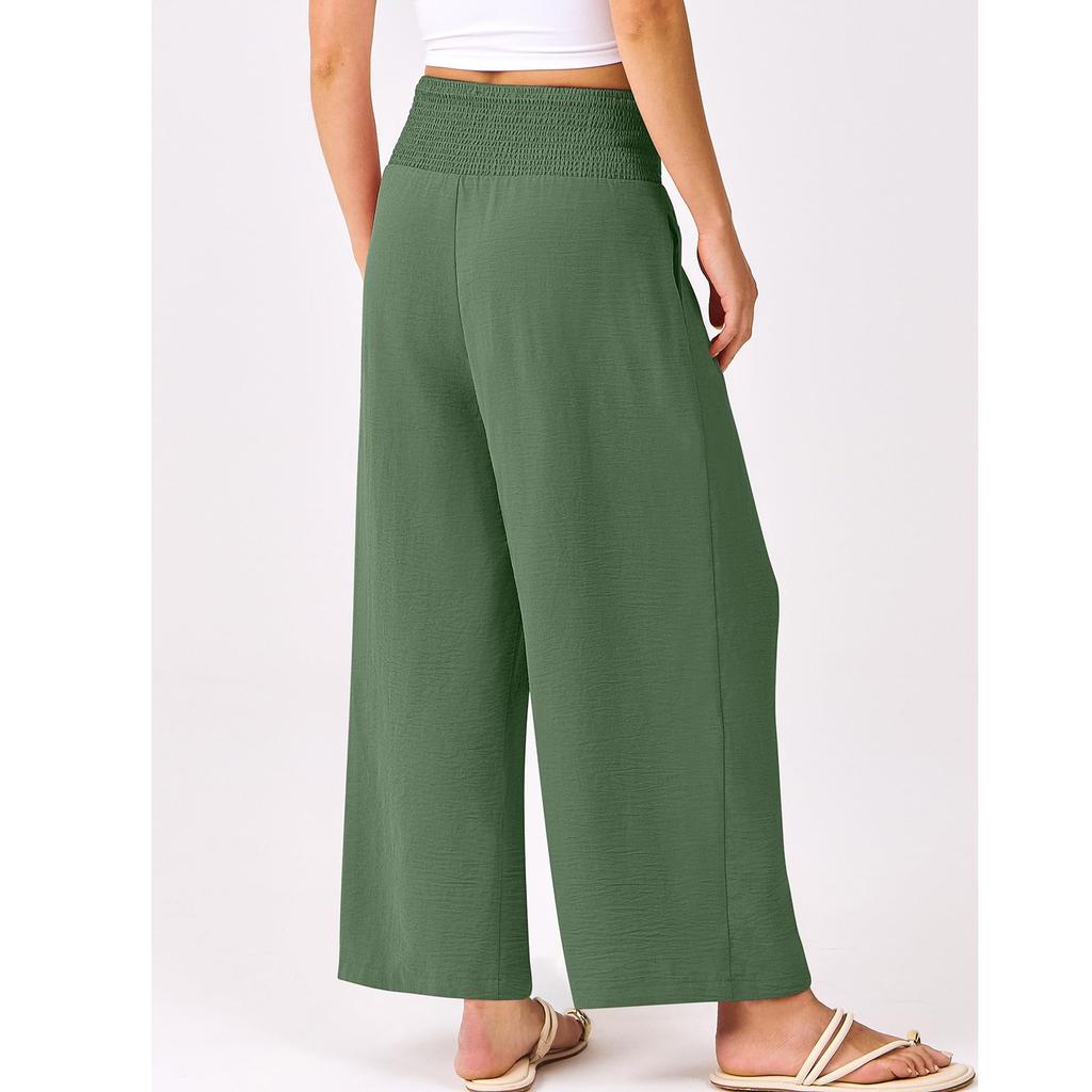 Женские широкие брюки Летние повседневные свободные брюки с девятью точками