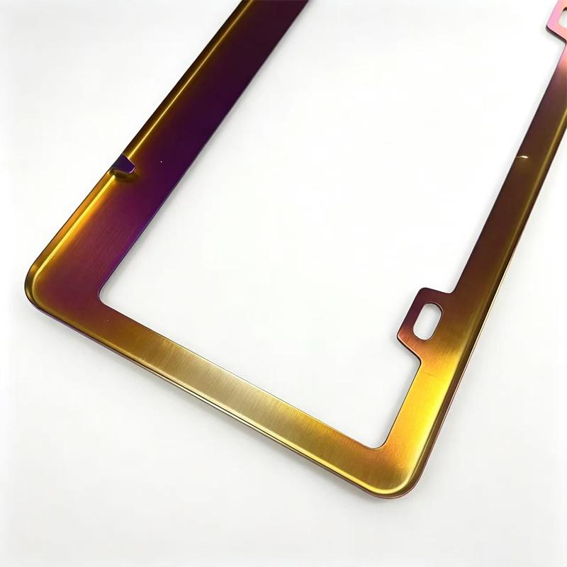 2 Pcs Stainless Universal US Model License Plate Frame Steel Front And Rear Metal Car License Plate Frame Label Cover Screw Cap License Plate Covers