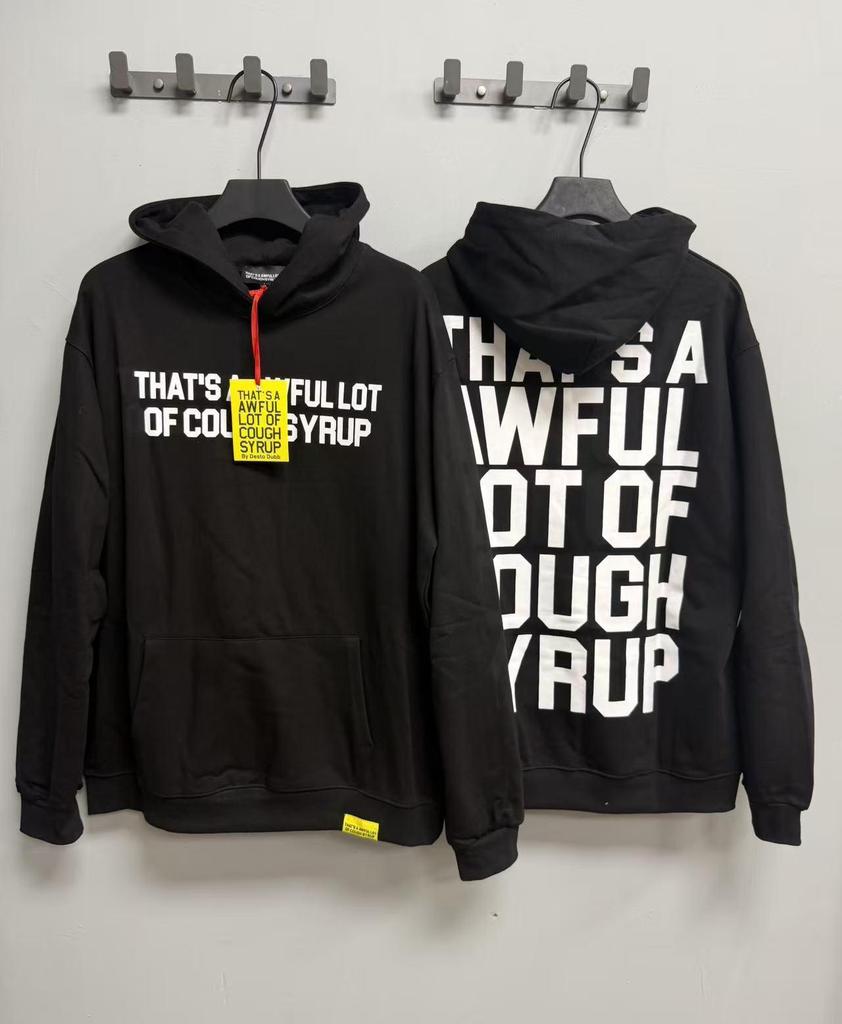 Модный американский стиль, свободная толстовка с длинным рукавом для мужчин и женщин - Высокая плотность, дизайн "Сироп от кашля"