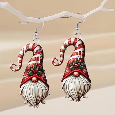Акриловые серьги-гномы для рождественской вечеринки - Идеальны для праздничных случаев