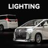 New 1:18 Toyota Alphard MPV Oversized Alloy Model Car Toy Die-cast Metal Casting Sound and Light Car Children Automatic Door Alloy Car Boy Gift