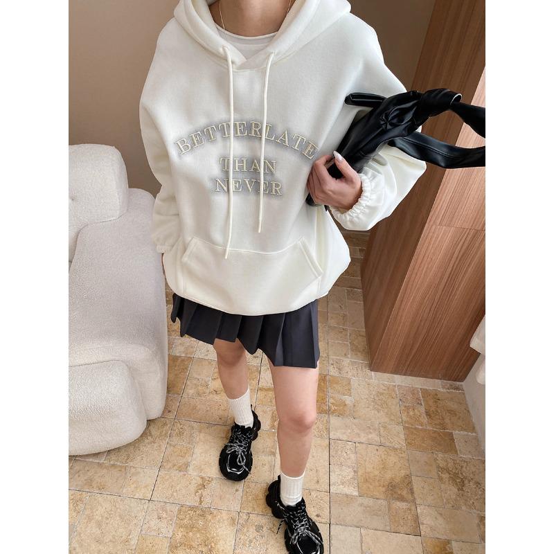 Синан Весенняя толстовка с капюшоном и вышитыми буквами в стиле пустоши SN7097