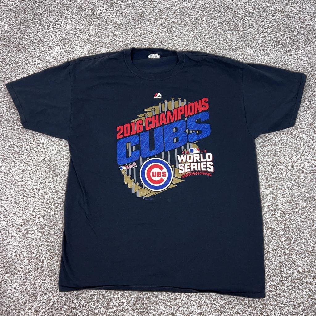 Футболка Chicago Cubs Мужская XL Черная MLB Бейсбол Чемпионы Мировой Серии 2016 Champs Sports
