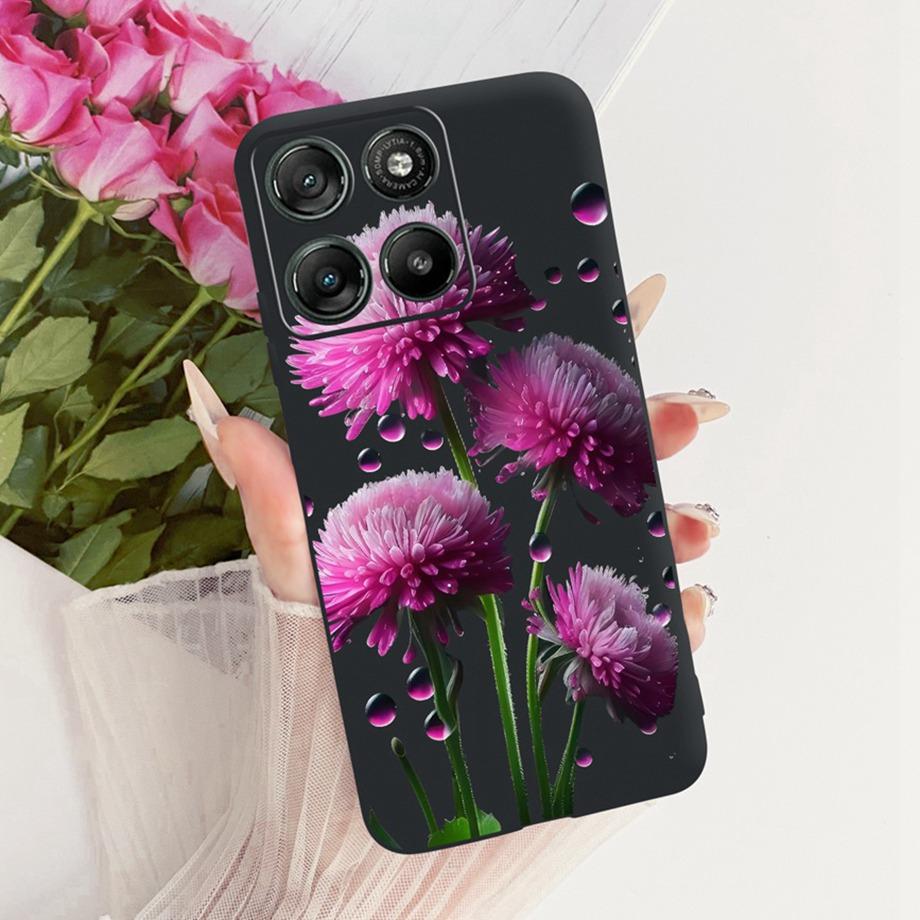 Чехол для телефона Motorola Moto G17 Power G15 Power MotoG15, мягкий черный силиконовый чехол, рисунок бабочки, дракона, кошки, цветочный, Funda