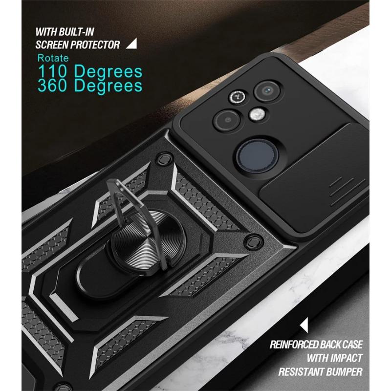 Для Xiaomi Redmi 12C чехол противоударный Armor Ring Holder телефонные чехлы для Xiaomi Redmi 12C 12 C Redmi12C Slide Lens Protective Cover