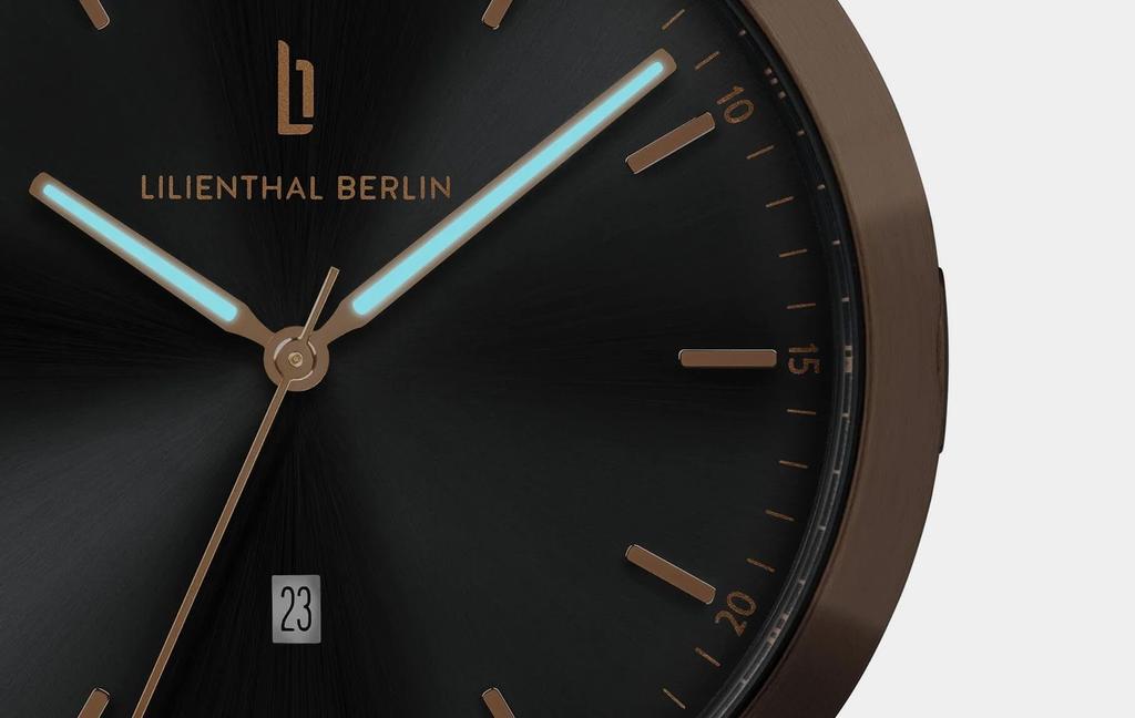 Lilianthal Berlin Made in Black Men's Watch, Date, Germany, H01-106-B004LB,