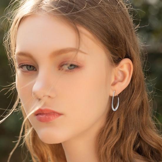 1 пара женских сережек Huggie, преувеличенные полированные геометрические овальные украшения для ушей, ювелирные изделия, серьги для выпускного вечера, длинные серьги-кольца для поездок на работу